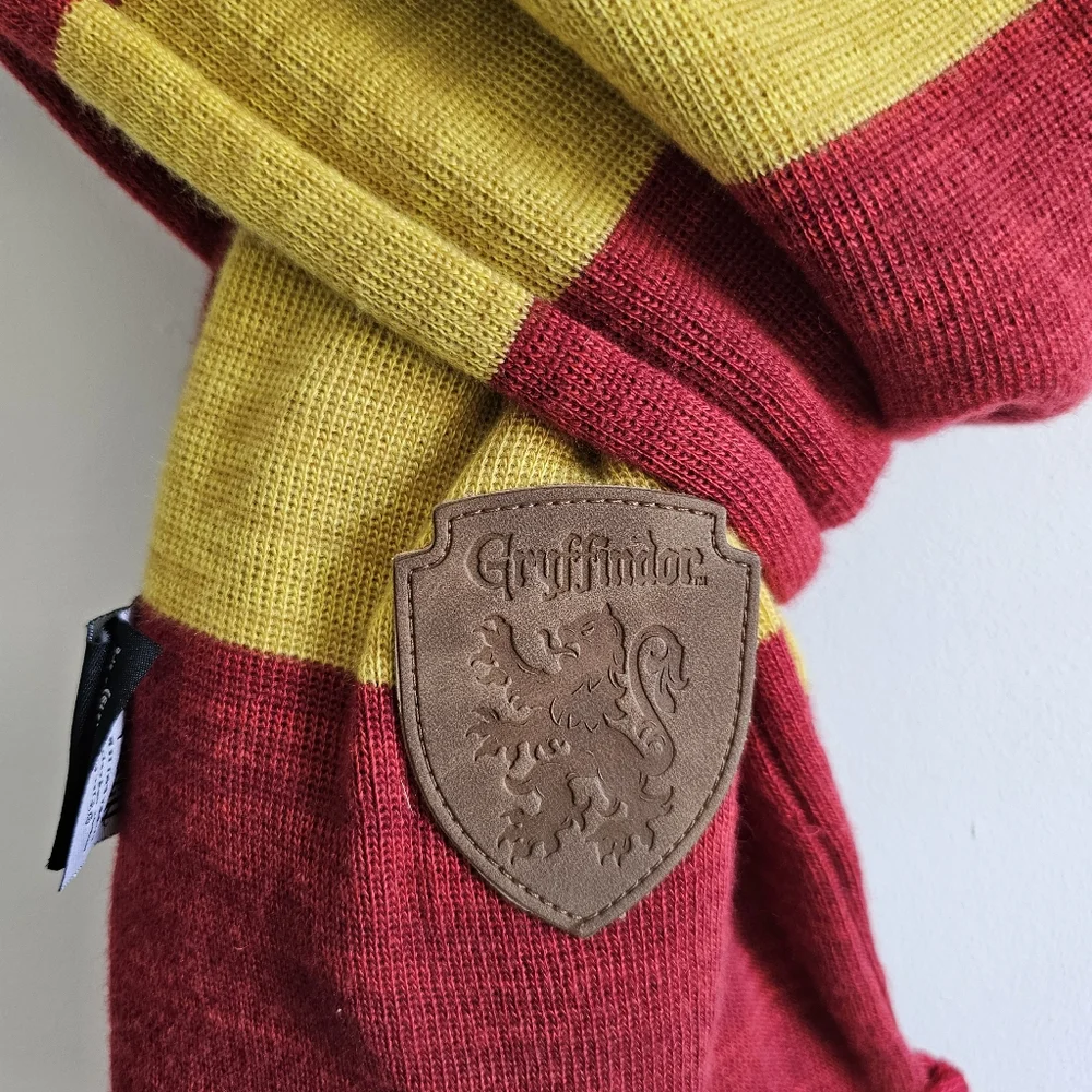 Harry Potter Gryffindor Striped Red Yellow Knit Neck Scarf  84” Fringe